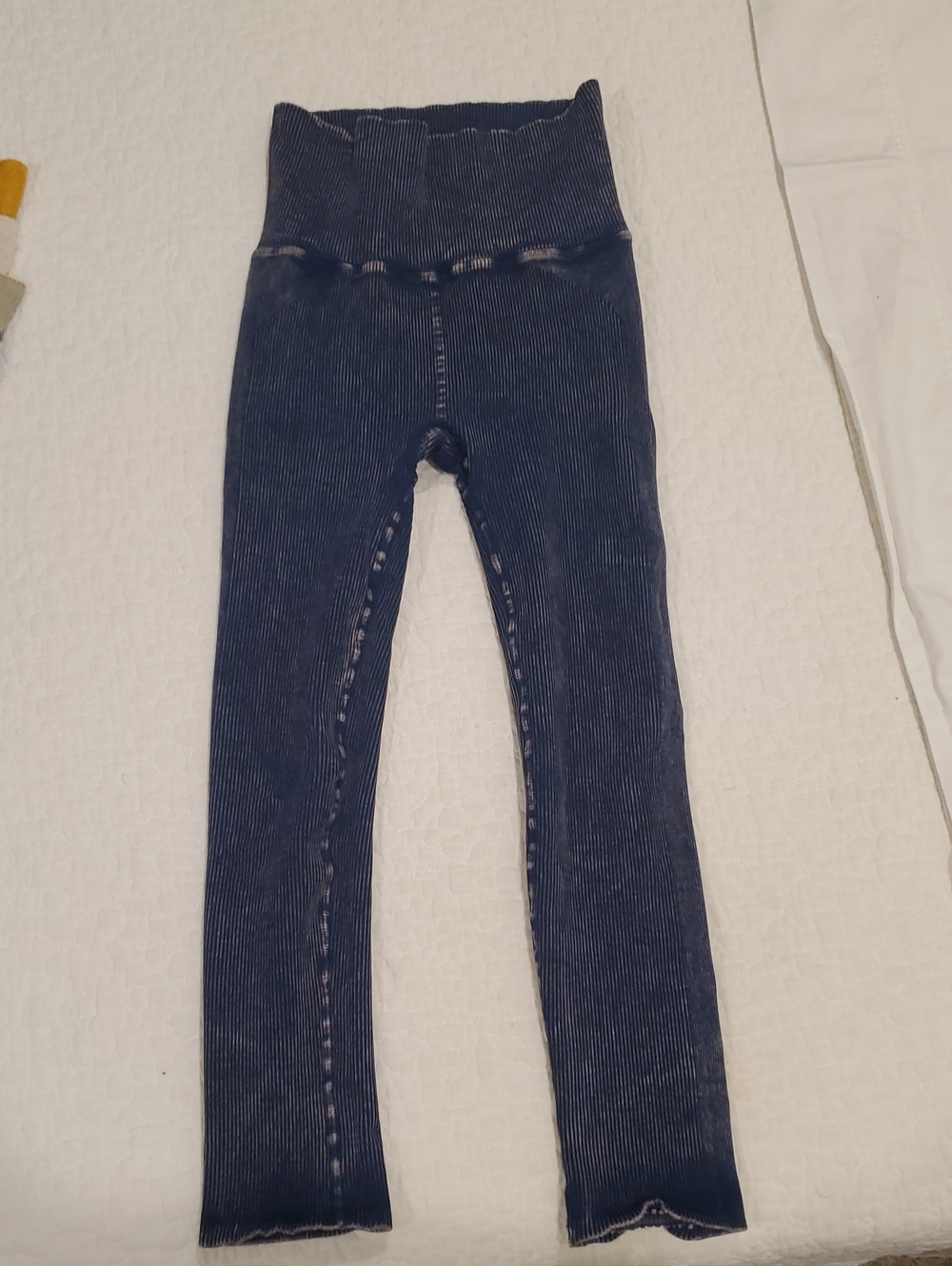FP Movement by Free People Ribbed High-Waist Navy Leggings